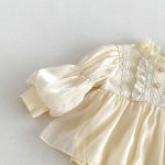 【66-90cm】ロンパース ベビー パフスリーブ レース - 画像 (9)
