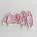 【80-130cm】セットアップ キッズ にこちゃん ボーダー - 画像 (11)