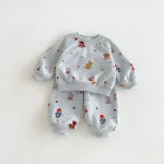 【80-130cm】セットアップ  男の子 熊プリント カートゥーン - 画像 (19)
