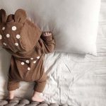 【66-90cm】ロンパース ベビー 鹿の子デザイン ジップアップ 2色選べる - 画像 (6)