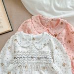 【66-90cm】ロンパース ベビー 小花柄 丸襟 - 画像 (12)