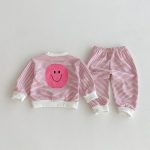 【80-130cm】セットアップ キッズ にこちゃん ボーダー - 画像 (12)