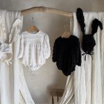 【66-90cm】ロンパース ベビー 韓国風 しわレース - 画像 (2)
