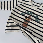 【90-140cm】長袖Tシャツ 男の子 クマ柄 ボーダー柄 - 画像 (10)