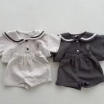 【73-100cm】セットアップ ベビー セーラー襟 シンプル - 画像 (3)