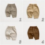 【73-100cm】ワイドパンツ ベビー 無地 ベーシック カジュアル - 画像 (8)