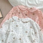 【66-90cm】ロンパース ベビー 小花柄 丸襟 - 画像 (14)