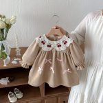 【73-110cm】ワンピース 女の子 リボン付き 刺繍 - 画像 (9)