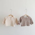 【73-100cm】長袖Ｔシャツ キッズ スリーブ ボーダー ニット 裏起毛 - 画像 (3)