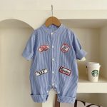 【66-90cm】ロンパース ベビー ストライプ お出かけに - 画像 (10)