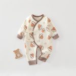 【52-66cm】ロンパース ベビー 松ぼっくり柄 シンプル - 画像 (4)