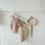 【66-90cm】ロンパース ベビー 韓国風 レトロ 無地 - 画像 (8)