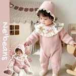 【66-90cm】オールインワン＆帽子 ベビー フリル襟 3色選べる - 画像 (5)