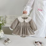 【66-90cm】ロンパース ベビー チェック 折り襟 - 画像 (3)