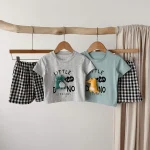【80-120cm】セットアップ ベビー 恐竜 プリント かわいい - 画像 (14)