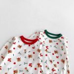 【66-90cm】ロンパース ベビー クリスマス柄 長袖 3点セット - 画像 (4)