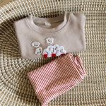 【66-100cm】セットアップ ベビー 刺繍 ボーダー トレーナー レギンス - 画像 (18)