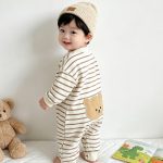 【66-90cm】ロンパース ベビー クマ柄 ボーダー - 画像 (6)