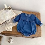 【66-130cm】ロンパースorワンピース 女の子 姉妹服 セーラー襟 デニム - 画像 (8)