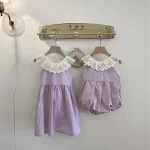 【66-90cm】ロンパース ベビー レース襟 ノースリープ - 画像 (16)