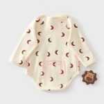 【52-80cm】ロンパース＆帽子 ベビー 月柄 シンプル - 画像 (6)