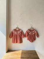 【66-100cm】ロンパースorワンピース ベビー ダブルフリル ビッグカラー - 画像 (2)