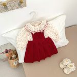 【73-120cm】ワンピース2点セット 女の子 可愛い 無地 - 画像 (9)