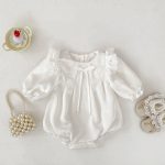 【66-90cm】ロンパース ベビー リボン付き スウィート - 画像 (3)