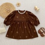 【66-130cm】ロンパースorワンピース 姉妹コーデ 刺繍 コーデュロイ - 画像 (4)