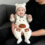 【66-90cm】ロンパース ベビー レイヤード クマ長袖 - 画像 (5)