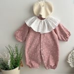 【66-90cm】オールインワン ベビー フリル襟 ドット - 画像 (5)