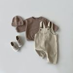 【66-120cm】サロペット ベビー 韓国風 暖かい コーデュロイ - 画像 (2)
