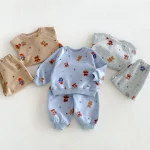 【80-130cm】セットアップ  男の子 熊プリント カートゥーン - 画像 (18)