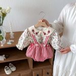 【66-100cm】トップスorサロペット ベビー ストライプ スウィート - 画像 (12)