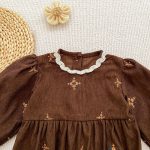 【66-130cm】ロンパースorワンピース 姉妹コーデ 刺繍 コーデュロイ - 画像 (10)