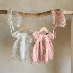 【73-100cm】ワンピース ベビー 花柄刺繍 チュール ドレス - 画像 (5)