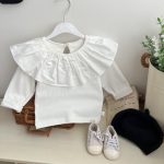 【73-100cm】長袖トップス ベビー服 女の子 ビッグフリル襟 - 画像 (4)