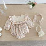 【66-130cm】ロンパースorワンピース 女の子 姉妹服 フラワー柄 - 画像 (9)