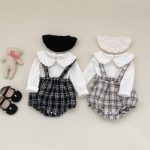 【66-90cm】サロペット ベビー チェック カジュアル - 画像 (2)