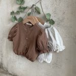 【66-100cm】トップス ベビー ハート 透かし編み パフスリーブ - 画像 (10)