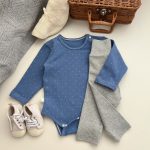 【66-90cm】ロンパースorパンツ ベビー服 リブドット 花柄 - 画像 (5)