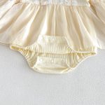 【66-90cm】ロンパース ベビー パフスリーブ レース - 画像 (14)
