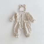 【66-100cm】長袖ロンパース ベビー 花柄 シンプル - 画像 (9)