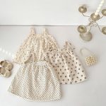 【73-110cm】ワンピース 女の子 コーデュロイ ドット - 画像 (3)