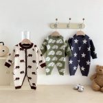 【66-90cm】ロンパース ベビー ニット カートゥーン柄 - 画像 (4)