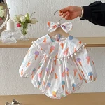 【66-90cm】ロンパース or ワンピース ベビー アイスクリーム プリント - 画像 (8)