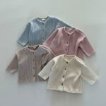 【80-120cm】カーディガン キッズ ニット 無地 カジュアル - 画像 (4)