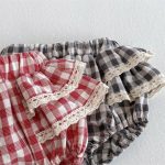 【66-100cm】キュロット ベビー チェック柄 レースフリル - 画像 (5)