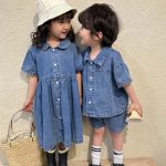 【80-150cm】セットアップorワンピース キッズ デニム おしゃれ - 画像 (3)