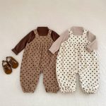 【73-100cm】サロペット ベビー ドット コーデュロイ - 画像 (9)